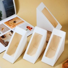 50 Pcs Sandwich Packaging Take Out Boxes Containers with Window 4.7×4.7×2.6 I…