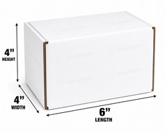 150 – 6 x 4 x 4 White Corrugated Shipping Mailer Packing Box Boxes