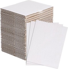 Versatile 50 Pack White Corrugated Cardboard Sheets for Mailing & Art Projects