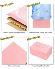 30-Pack 8x8x4 inch Cute Pink Shipping Boxes Gift Packaging Mailers Corrugated