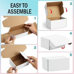 Boxes 6x4x3 inches Small Mailing Boxes 25 Pack White Cardboard Corrugated Mai…