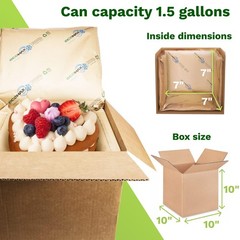 10″ x 10″ x 10″ Insulated Shipping Box, 1.5-Gallon Capacity, Pack of 1 – Incl…