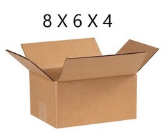 100 Pack 8x6x4 Shipping Boxes for Packing & Moving Heavy Duty Corrugated Cartons