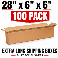 28 x 6 x 6 Kraft Corrugated Shipping Boxes 100 Pack Long Narrow Boxes
