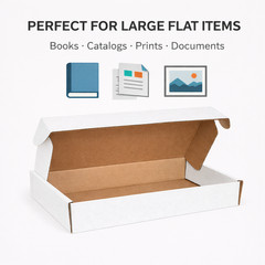 15 1/8 x 11 1/8 x 3 White Literature Mailer Boxes ECT-32 Corrugated Case of 50