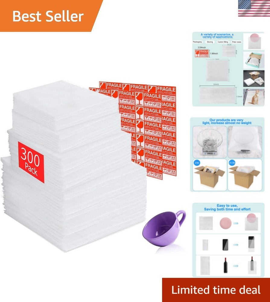 Reusable EPE Foam Pouches – 150 Pcs Portable Packing Solution for Delicate Goods