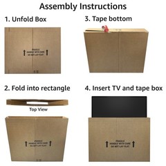 TV Moving Box 56-70 Inch TVs Double Wall Corrugated Sleeves Protective Packaging