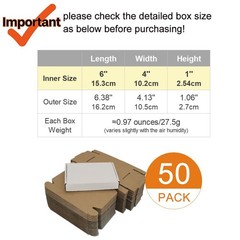 50 Pack 6x4x1” Small Shipping Boxes, Corrugated Cardboard Mailers for Busine…