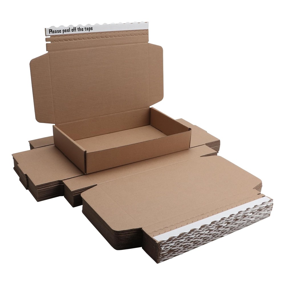 Brown Shipping Packaging L10.5xW6.3xH2 Inch Hard Corrugated Box Wrap Party