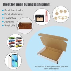 50 Pack 6x4x1 Inch White Corrugated Shipping Boxes, Cardboard Literature Mailers
