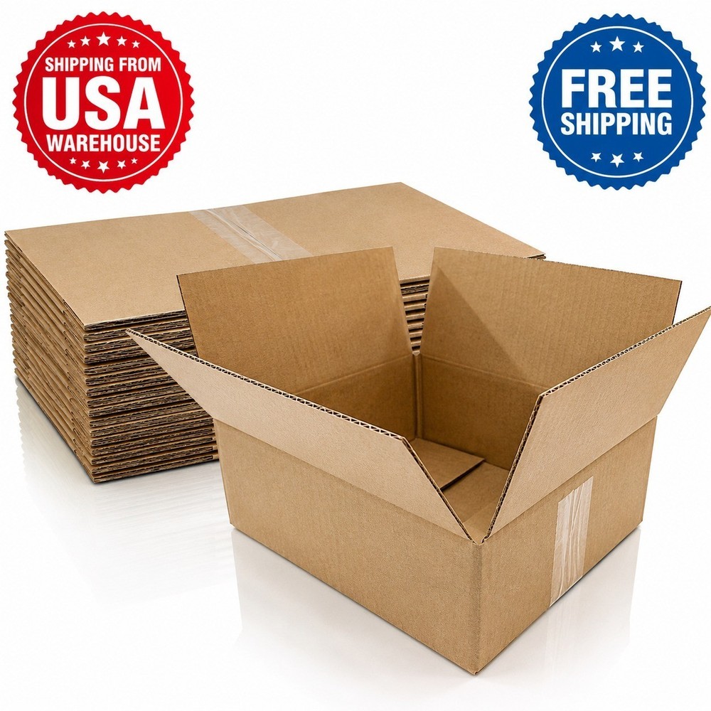 100 Pack 8x6x4 Corrugated Shipping Boxes Cardboard Mailer Packing Cartons