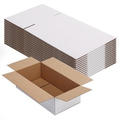 25 Pack 10x6x4 Shipping Boxes – White Corrugated Cardboard for Mailing, Storage