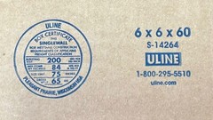 6″ x 6″ x 60″ CARDBOARD BOX – 200 lb – SINGLE BOX – TALL