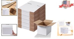 Cardboard Boxes – 40 White Corrugated – 8x6x6 Size – Mailing, Packing, Gifts