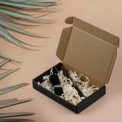 50 Pack 6x4x1 Inch Black Shipping Boxes Corrugated Cardboard Mailing Case