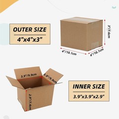 40 Pack 4x4x3 Shipping Boxes Corrugated Cardboard Mailers Packing Moving Box