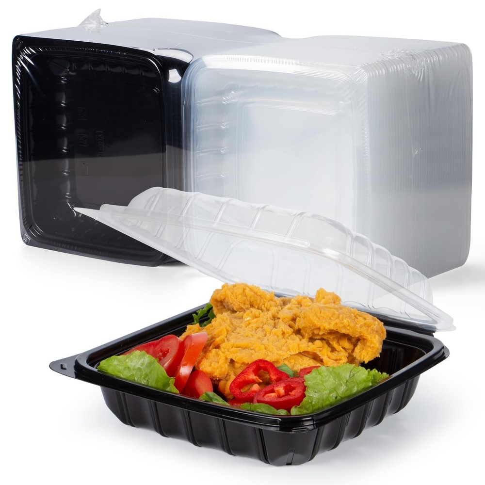YANGRUI 25-Pack 34 oz 8″ Clamshell Takeout Container Shrink-Wrapped No Wash |…