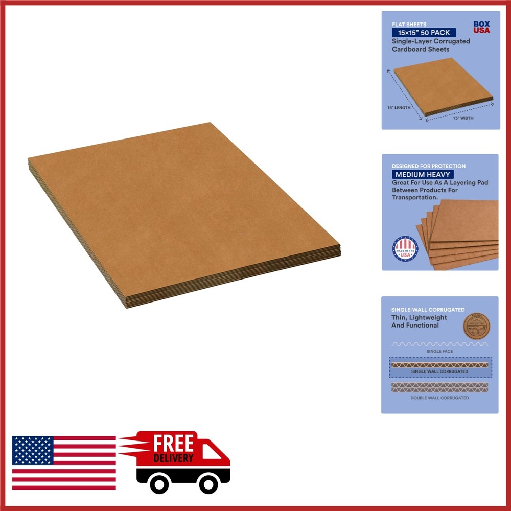 Corrugated Sheets 15″L x 15″W 50-Pack for Dust-Free Storage Solutions