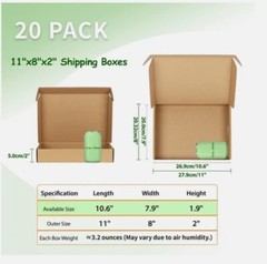 Shipping-Boxes-11x8x2 Inches: 20 11x8x2 Inches, USA SELLER