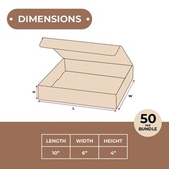 50-Case 10x6x4″ Kraft Corrugated Mailers – Lightweight and Crush Resistant