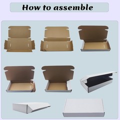 12x7x2 inches Shipping Boxes Set of 25, White Cardboard Box Kraft Corrugated …
