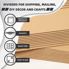 60 Pack 12×16 Inch Corrugated Cardboard Sheets 2mm Thick Flat Card Boards Ins…