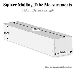 Partners Brand PM3337 Square Mailing Tubes, 3″ x 37″, Oyster White (Pack of 25)