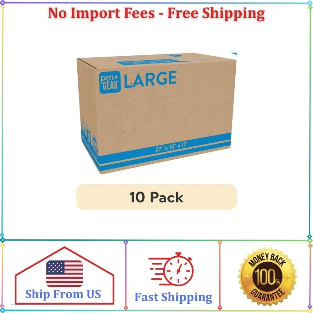 (10 pack) Pen+Gear Large Moving Boxes, 27L x 15W x 17H, Kraft