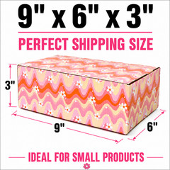 9x6x3 Wavy Daisy Designer Shipping Boxes 32 ECT Boutique Gift Mailers