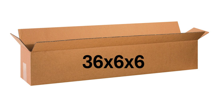 36″ x 6″ x 6″ CARDBOARD BOX – 200 lb – SINGLE BOX
