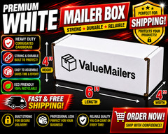 150 – 6 x 4 x 4 White Corrugated Shipping Mailer Packing Box Boxes