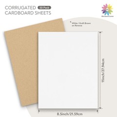 Mat Board Center 50 Pack 8.5×11 Corrugated Cardboard Sheets 1/16 inch thick F…