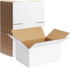 10 Pack 8x6x4 Inch White Corrugated Shipping Boxes – Perfect for Small Business