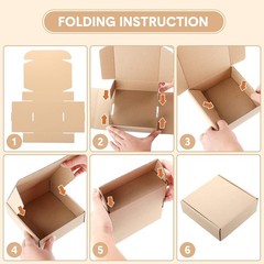 100 Pack Shipping Boxes 6 x 6 x 2 Inch Corrugated Cardboard Boxes Small Mailing