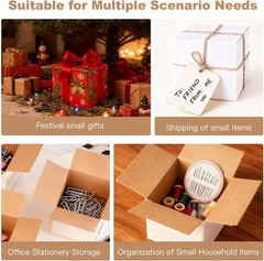 5 Heavy-Duty 8x6x4 Shipping Boxes – White Corrugated Cardboard for Gifts