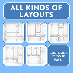 Emporio Kitchen Drawer Organizer Set – 12, 20, 18, 22 Pcs Stackable Storage T…
