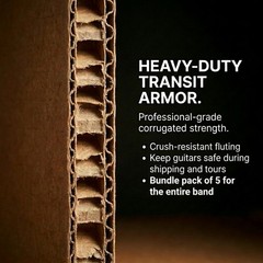 BOX USA Heavy-Duty Guitar Shipping Boxes (Pack of 5) – 18″ x 6″ x 45″ Corruga…