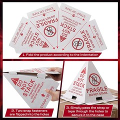 60 Pcs Do Not Stack , Fragile, Pallet Cones 8 X 8 X 10″ Corrugated