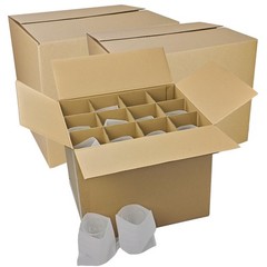 3 Sets Moving Boxes with Divider Kits,16 x 12 x 13 Inch Glassware Dish Packin…