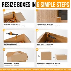 3-in-1 Box Resizer Tool – Cardboard Scorer with Built-In Cutter & Adjustable …