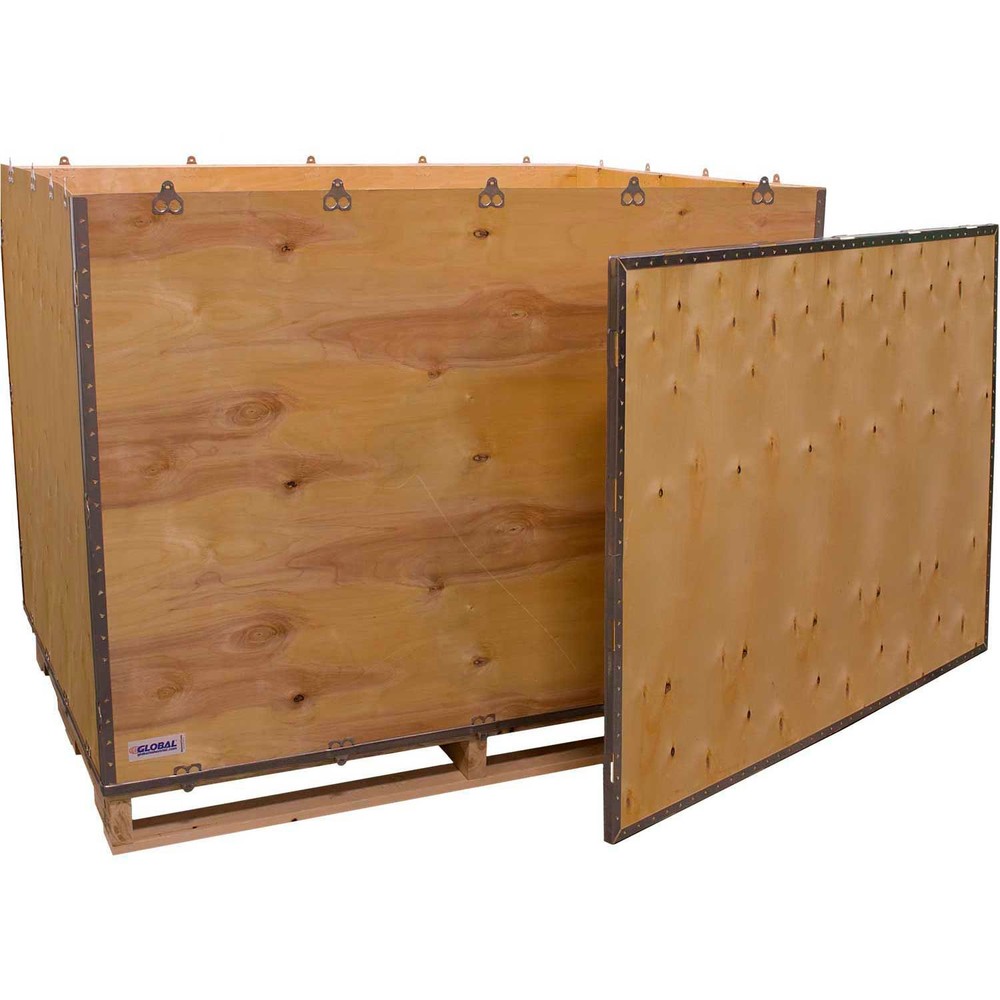 Global Industrial 6 Panel Shipping Crate w/ Lid Pallet 57-1/4″L x 41-1/4″W x