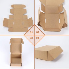 Brown Cardboard Shipping Boxes 4x4x2 Inch 50 Pack Tuck Top for Small Business