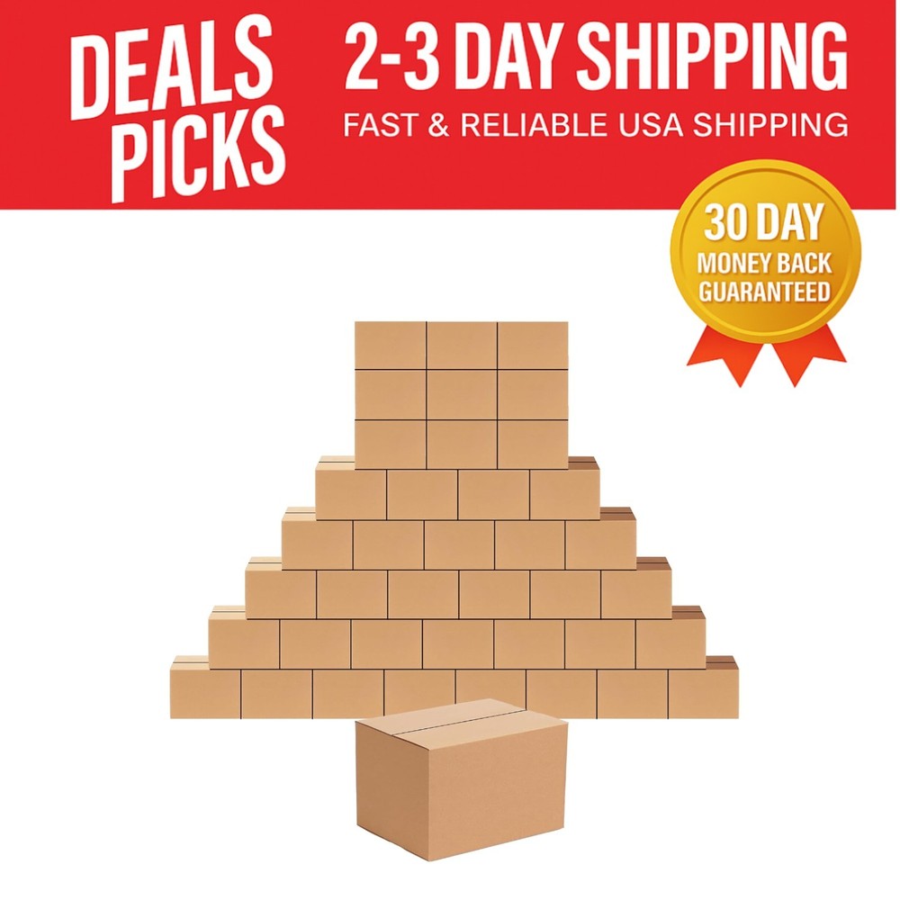 Lightweight 8x6x6 Corrugated Cardboard Boxes – 40 Pack for Mailing and Storage