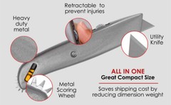 Heavy Duty Utility Retractable Knife Scoring Wheel Box Sizer Carton Resizer