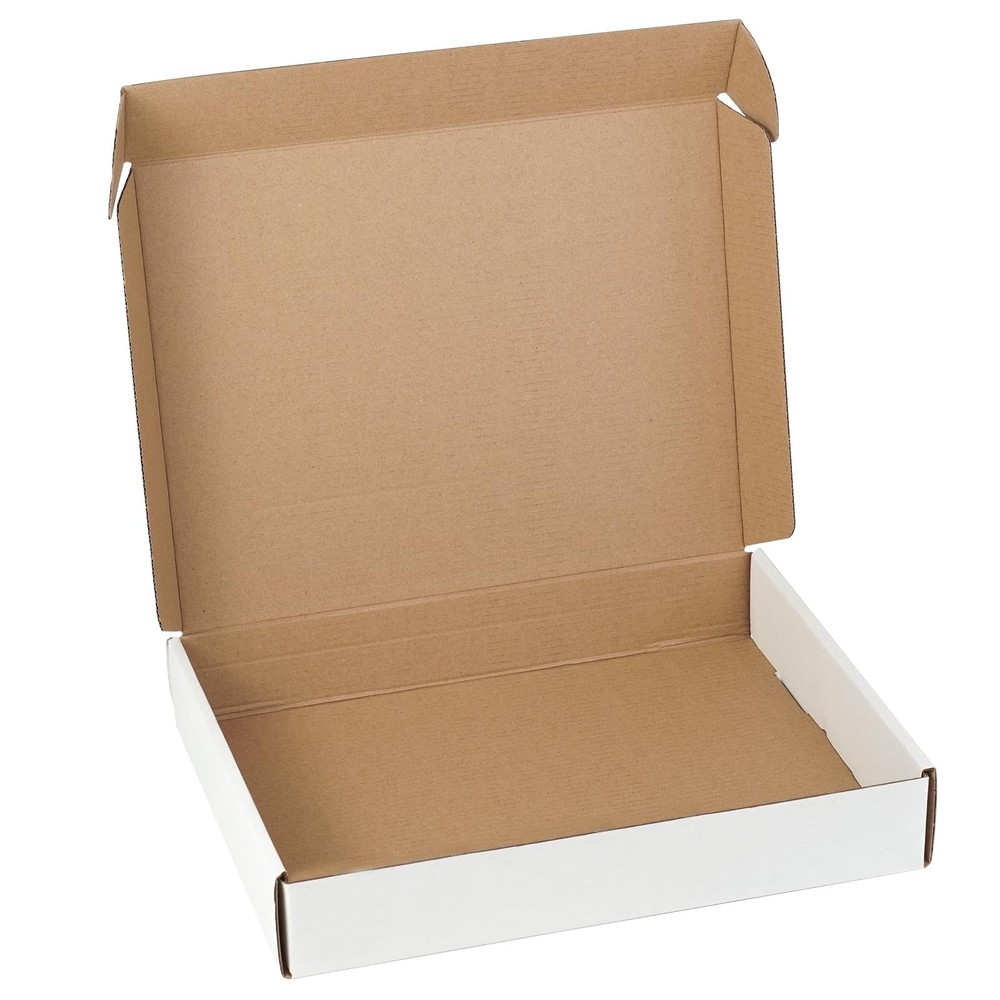 White Shipping Boxes 13x10x2 Corrugated Cardboard Literature Mailer Storage 1