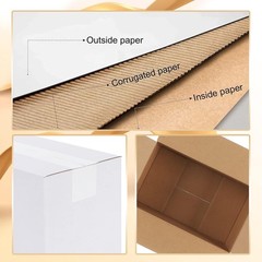 10x6x6 Shipping Boxes Set of 40, White Corrugated Cardboard Box for Mailing P…