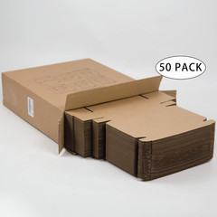 50 Pack 7X5X1 Inches Small Shipping Boxes, Brown Corrugated Cardboard Boxes, Mov