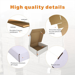 50 Pack 5x5x2” Small Shipping Boxes, Corrugated Cardboard Mailers for Busine…