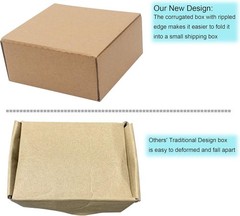 Sturdy Rippled Edge 10-Pack Shipping Boxes 6x4x3” – Easy Assembly & Stylish