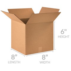 UOFFICE Corrugated Boxes 8 x 8 x 6″ Bundle of 50 Shipping Boxes